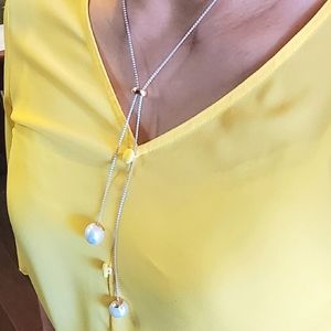 Long Y  necklace solid Sterling Silver